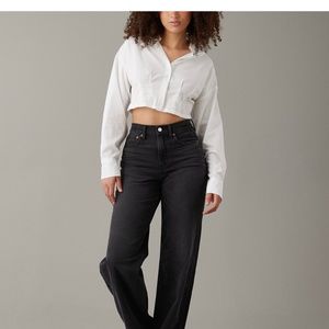 AE STRIGID CURVY SUPER HIGH WAISTED BAGGY STRAIGHT JEAN 8 LONG